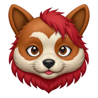 dog with tattoed face and red hair sticker