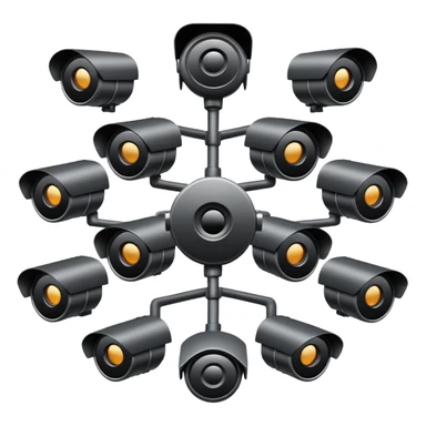 Circle of CCTV facing every direction  sticker