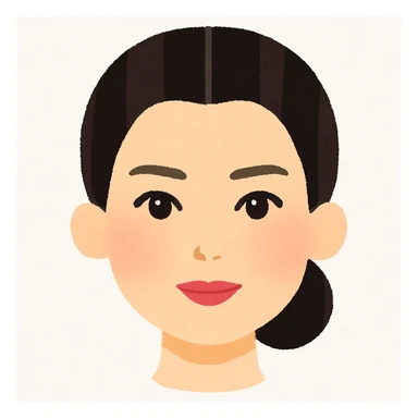 Kendall Jenner's face only, no neck or body, in Irasutoya style sticker