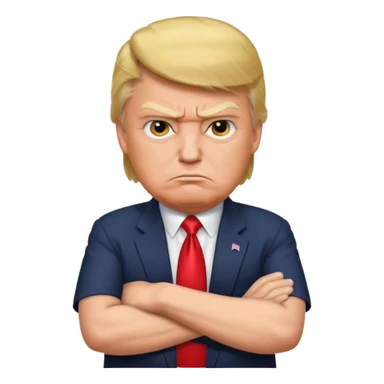 donald trump crossed arms, angry sticker