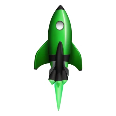green and black rocket ship ios stile sticker