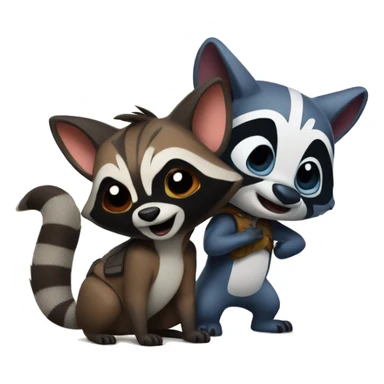 Stitch and rocket racoon sticker