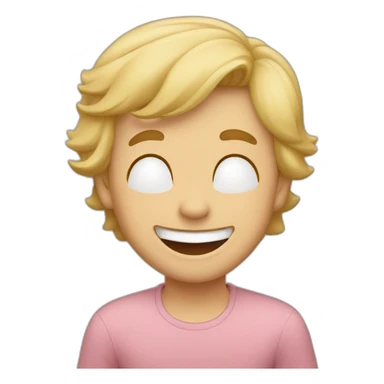 blond brown-eyed man laughing, with four little kids sticker