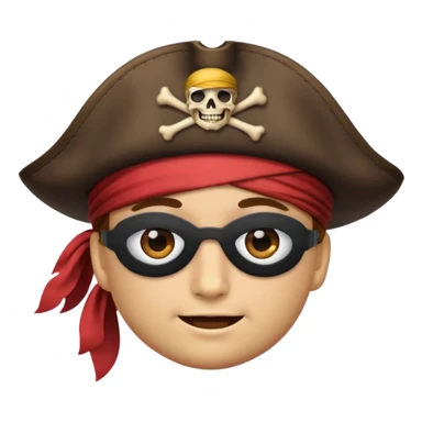 pirate emoji with hat and eye patch sticker
