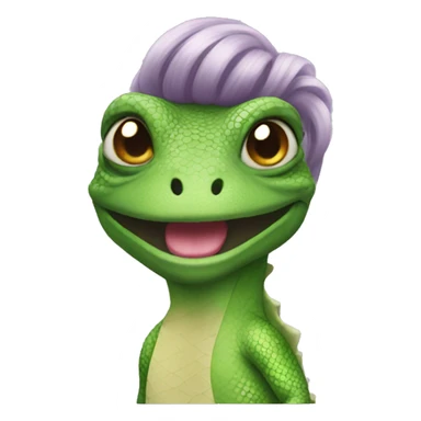 Lizard wearing dress and makeup and wig sticker