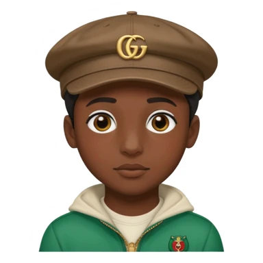 Emoji menino moreno com boné da Gucci  sticker