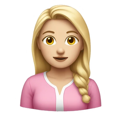 white girl with pink shirt sticker