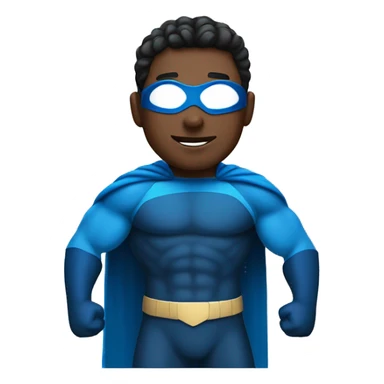 Male superhero with a blue color palette  sticker