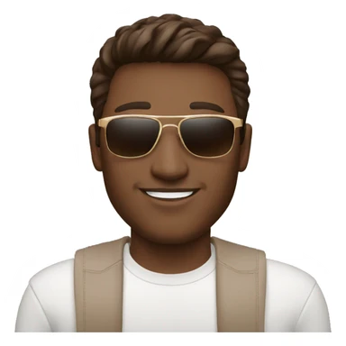brown hair man with cartier rectangle sunglasses sticker