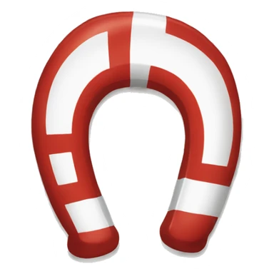 red and white horseshoe magnet sticker