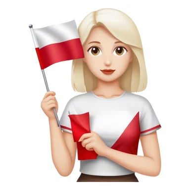 woman with poland flag sticker