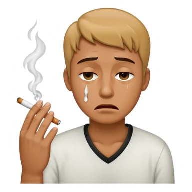 A person holding a cigratte crying  sticker