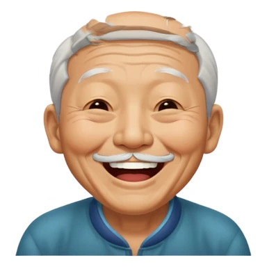 old Chinese superman laughing with closed eyes sticker