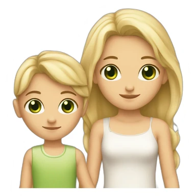 blonde girl with tan skin and green eyes holding hands with boy with brown hair and hazel eyes sticker