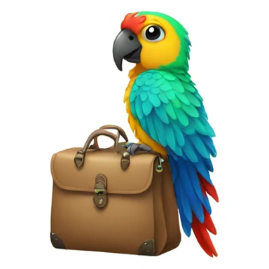 parrot with bag sticker