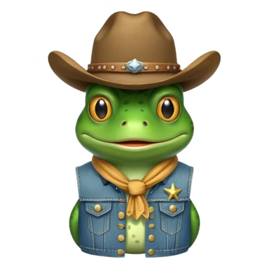 Cowboy frog sticker