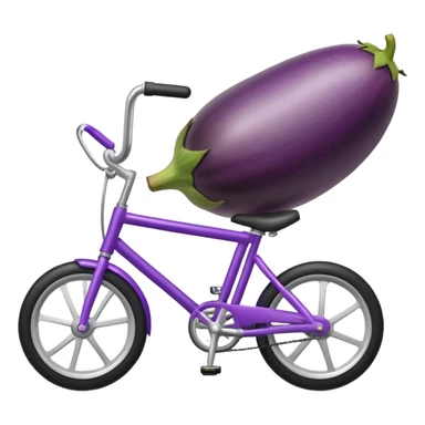 Egg plant riding bike sticker