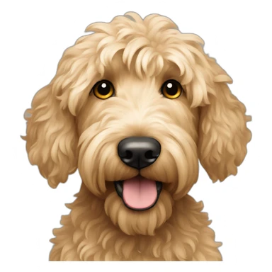 Beige goldendoodle with messy hair sticker