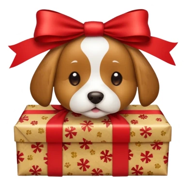 Dog in wrapped paper new yaer  sticker