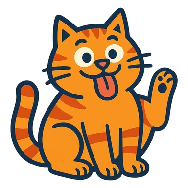 silly cat sticker