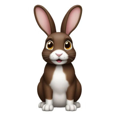Lapin tout marron foncé petit  sticker