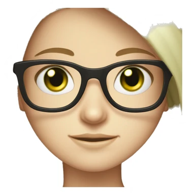 Pale freckled long haired Brunette girl with green eyes and glasses sticker