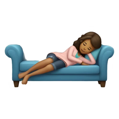 brunette taking a cute nap on couch sticker