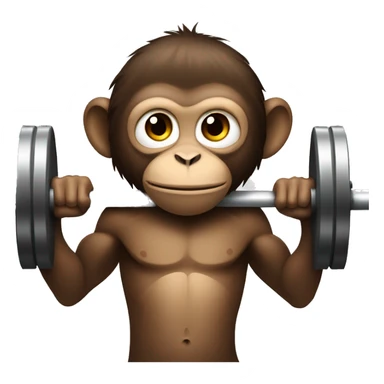 monkey lifting barbell sticker