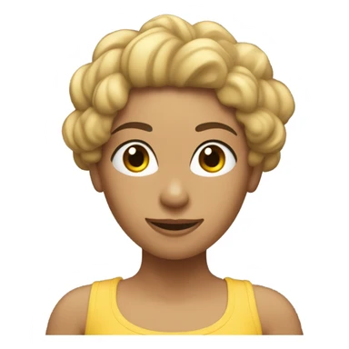 Chica de pelo rizado castaño haciendo pilates  sticker