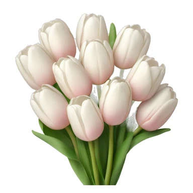 White tulips bouquet with light pink bow  sticker