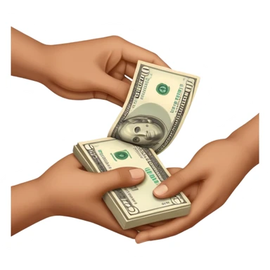 giving money from hand to hand sticker