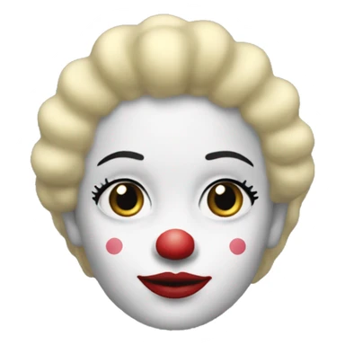 Black and white clown doll blond hair sticker