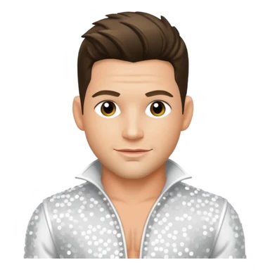 Jeff Timmons from 98 Degrees with white sequin outfit sticker