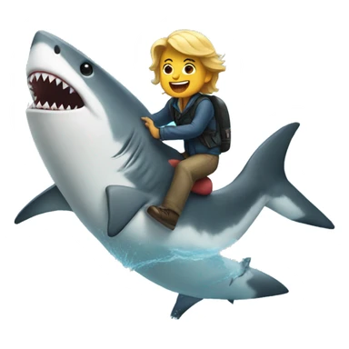 Person riding Shark sticker