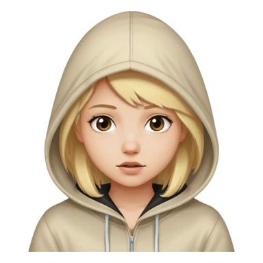 blonde girl in hood meme sticker