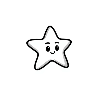 determined star with strong lines, hand drawn doodle style sticker