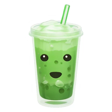 Iced Matcha with Late Art in an aesthetic glas  sticker