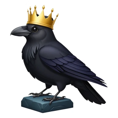 dark raven with crown sticker