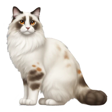 ragdoll cat with orange markings, side view, standing sticker