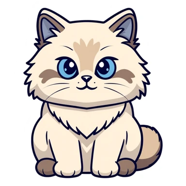 Seal point ragdoll sticker