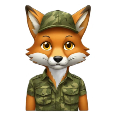 Fox wearing camo shirt sticker
