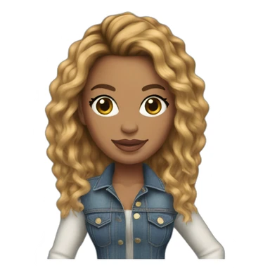 Beyoncé with tight blue jeans and overknee boots sticker