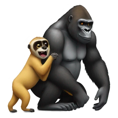gorilla with meerkat sticker