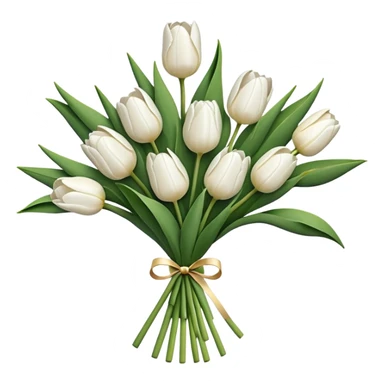 A bouquet of white tulips  sticker