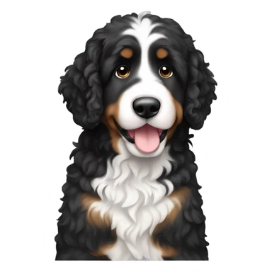 Black and white bernedoodle sticker
