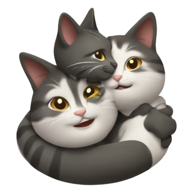 three cats hugging sticker