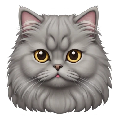 cinematic-adorable-big-eyed-fluffy-grey-persian-cat-portrait-emoji,-head-tilted-playfully-with-a-sweet-expression,-fluffy-grey-fur,-simplified-yet-irresistibly-cute-features-with-large,-expr sticker