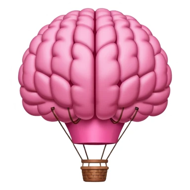 Globo aerostatico con forma de cerebro de color rosa sticker
