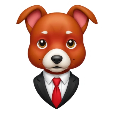 red dog with white tie,red shirt sticker