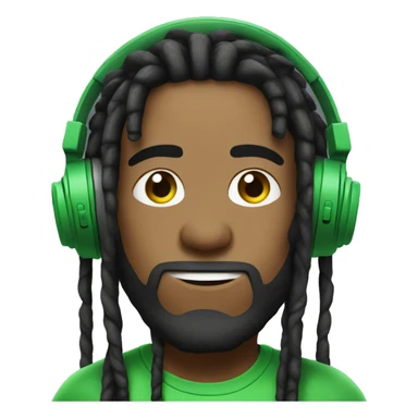 a streamer with dreads and green headphones sticker